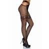 Leg Avenue - Bas Résille Fente Et Cuisses Dentelle Taille Unique